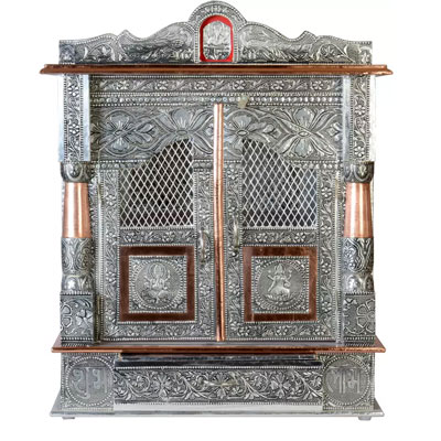 Aluminium & Copper Oxidized Home Temple