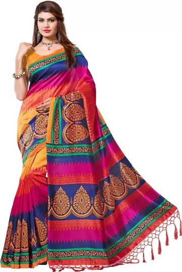 Bollywood-Printed-Silk-Saree