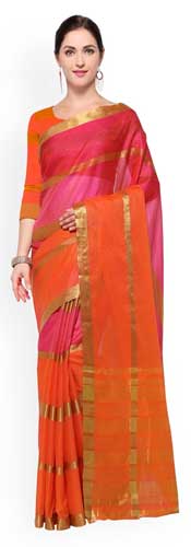 Colourblocked Saree