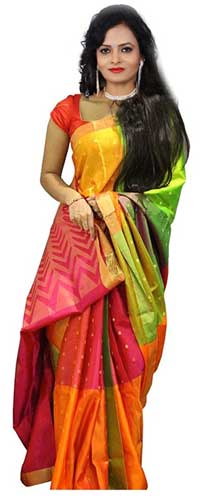 ESOMIC Women's Dupatta Saree With Blouse(Multi color saree @)