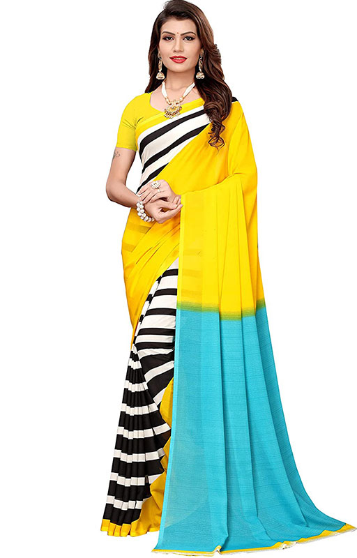 Georgette Multicolor Printed Saree 