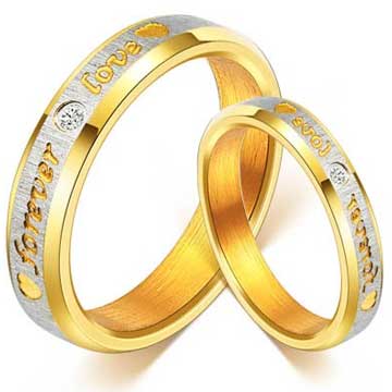 Gold Plated Proposal Couple Ring 