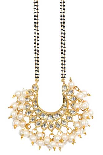 Kundan And Pearl Chandbali Mangalsutra