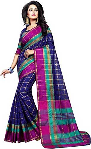 Purple Colour Cotton saree