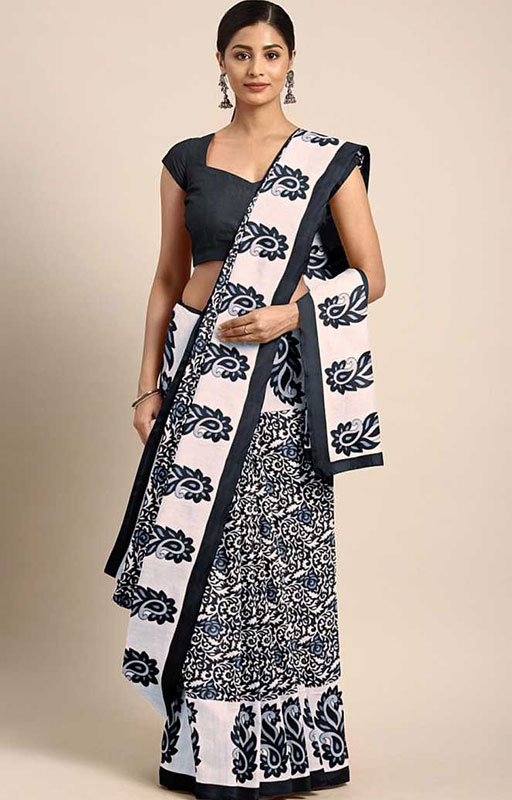 Polycotton Printed Saree 