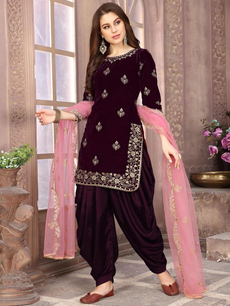 light purple colour punjabi suit