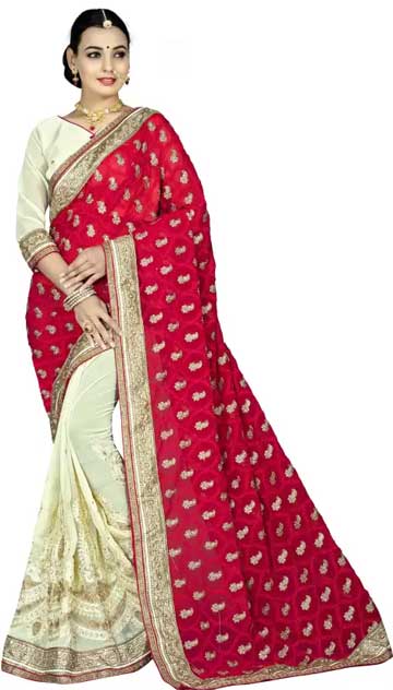 Sanku Fashion Embroidered, Self Design Solid Fashion Heavy Georgette Velvet Net Saree