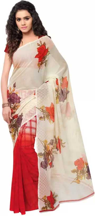 Kashvi Sarees Printed Daily Wear Synthetic Georgette Saree