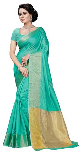 Womens Cotton Silk Paithani Saree