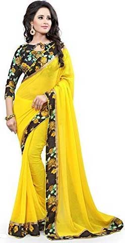 Vinayak Trendz Saree sale Women's Chiffon Sarees With Blouse Piece Sari