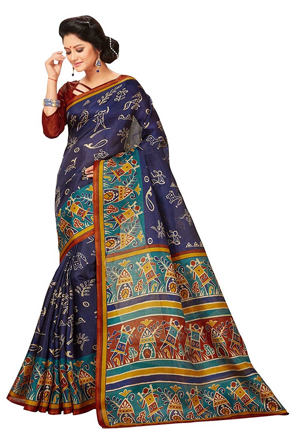 Women’s Party wear Silk Saree (Blue)