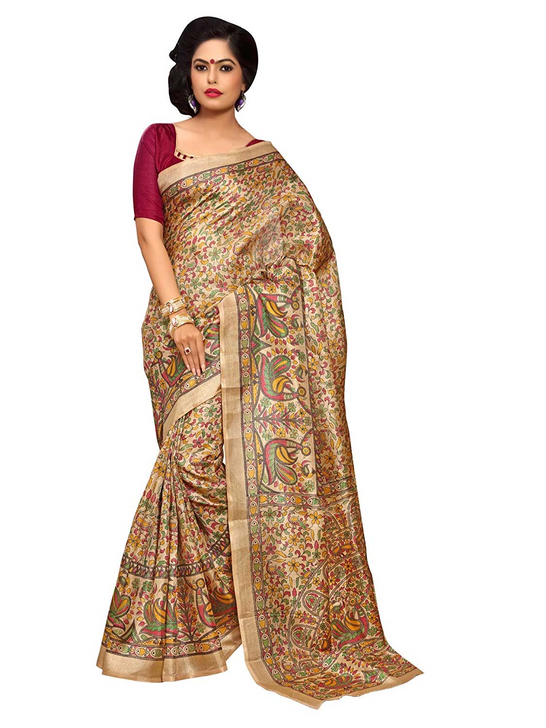 Golden Khadi Silk Saree