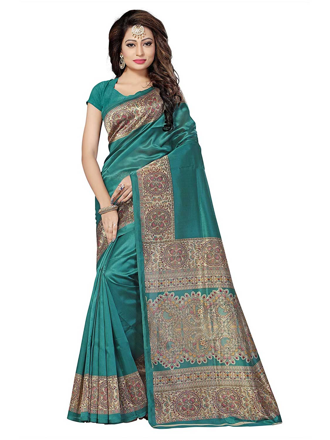 green art silk saree