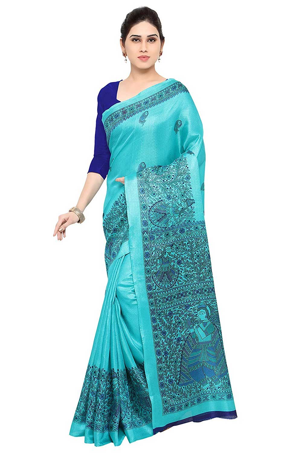 Sky Blue Khadi Silk Saree