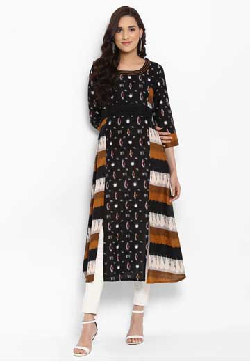 A-Line Ikat Print Kurta