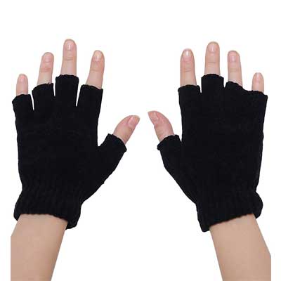 Black Finger Cut Gloves