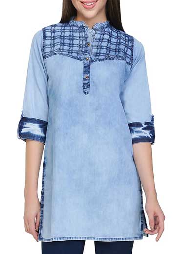 Blue Denim Straight Kurti