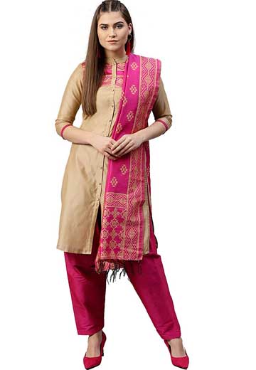 Chanderi Kurta with Patiala & Dupatta