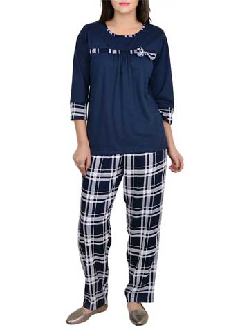 Checkered Cotton Pyjama Set
