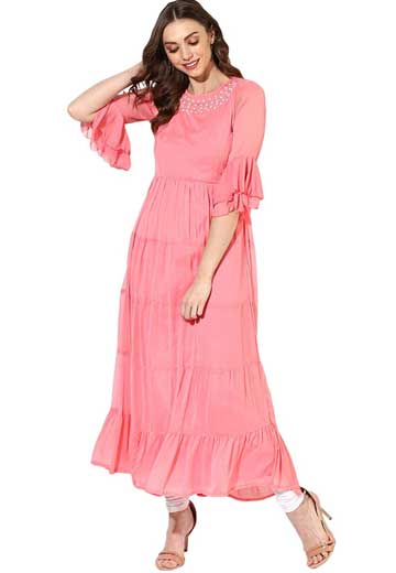 Chiffon Three Qarter Kurta