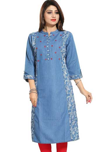 Denim Printed Kurti