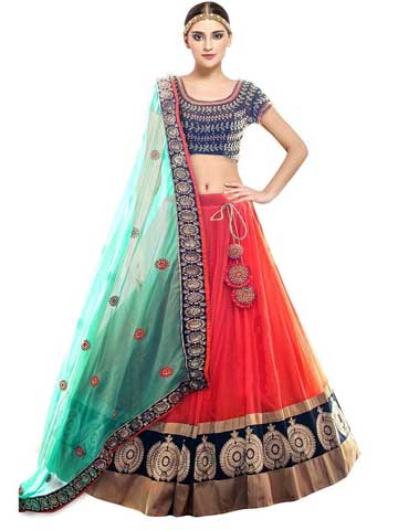 Embroidered Lehenga Choli with Blouse Piece