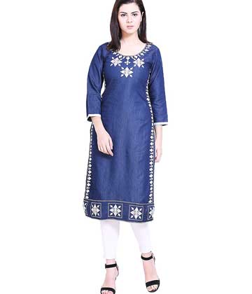 Embroidered Straight Fit Kurta 