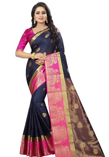 Ethnic wear banarasi cotton silk saree