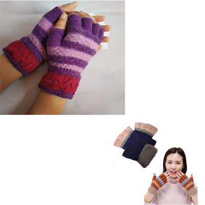 Finger Cut Knitted Hand Gloves