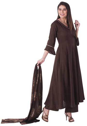 Foil Print Dupatta With Kurti Palzzo