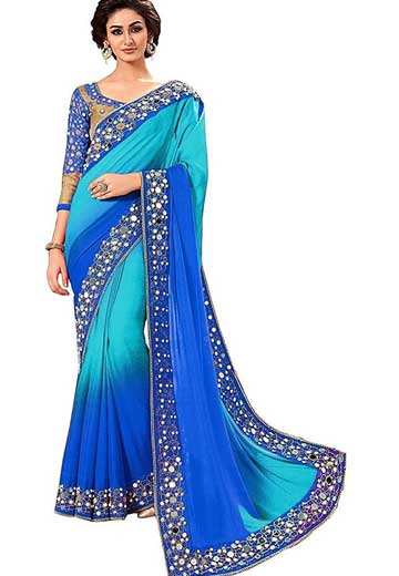 Georgette Saree With Blouse Piece