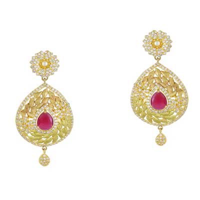 Gold Copper Drop Earrings