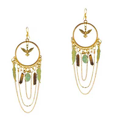 Gold Metal Drop Earrings