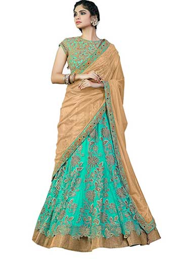 Green Net Lehenga Choli