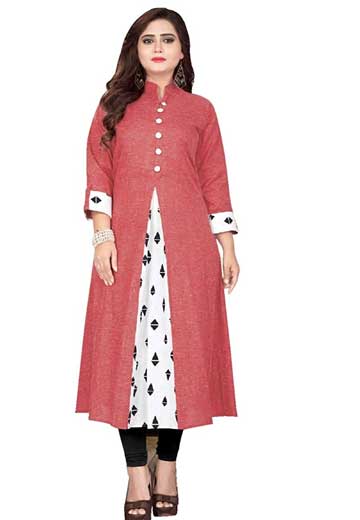 Khadi Kurti With Front Side Button And Casual