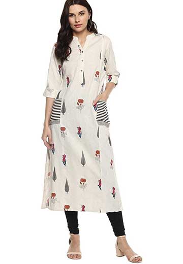 Khadi Straight Kurti With Pockets