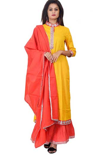 Kurti Palazzo or Sharara With Dupatta