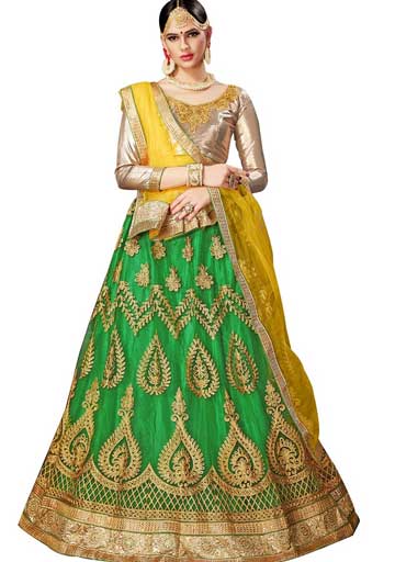 Lehenga In Green Color