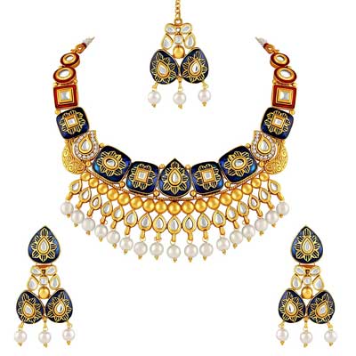 Meenakari Work Gold Plated Dangle Earring