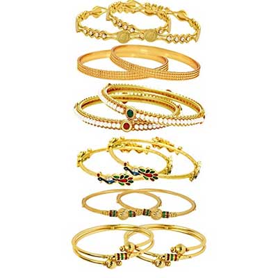 Pearls Bangles, Gold Plated and Coinage Bangles 