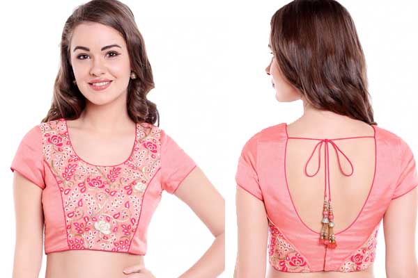 Pink Art Silk Embroidered Blouse