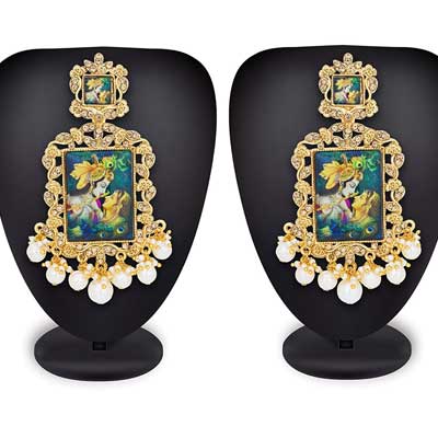 Radha-Krishna Temple Jewellery Dangler Earring