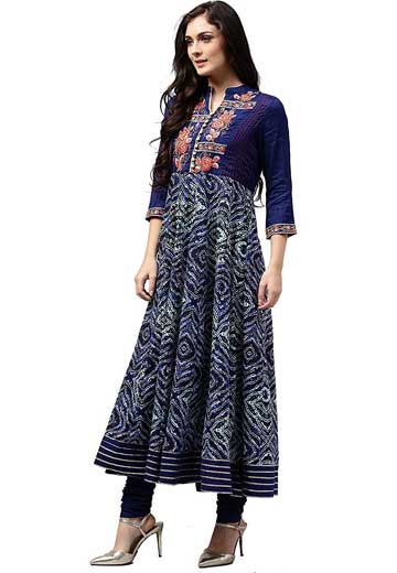 Rain and Rainbow Women's Anarkali Rayon Salwar Suit