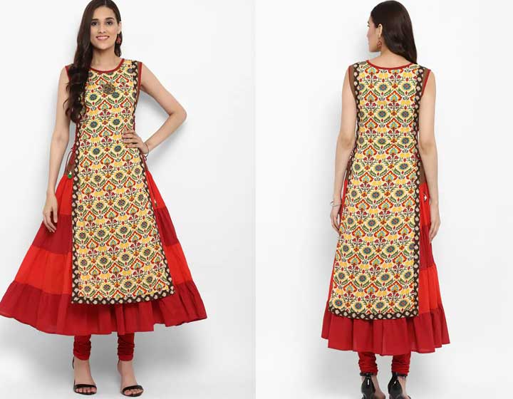 Tiered Printed Layered Kurta