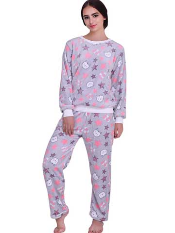 Winter Wear Shearing Velvet Top and Pyjama Set
