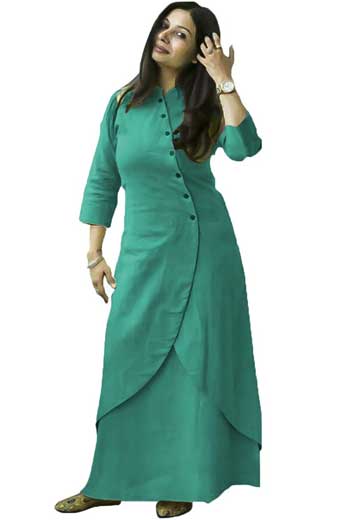 Women Cotton Kurta with Skirt Set