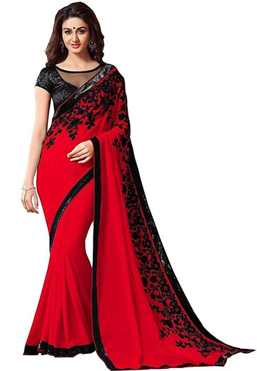 Women's Georgette Saree with Blouse Piece