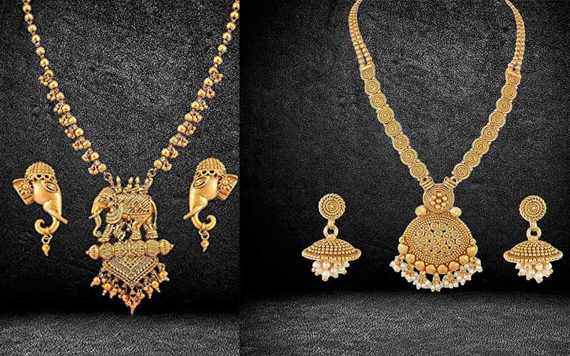 YouBella Gold Plated Necklace Jewellery Set 