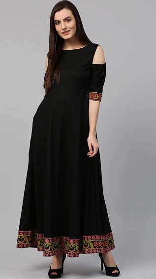 Anarkali Cold Shoulder Kurta