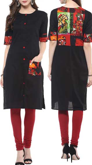 Black Cotton Kurti